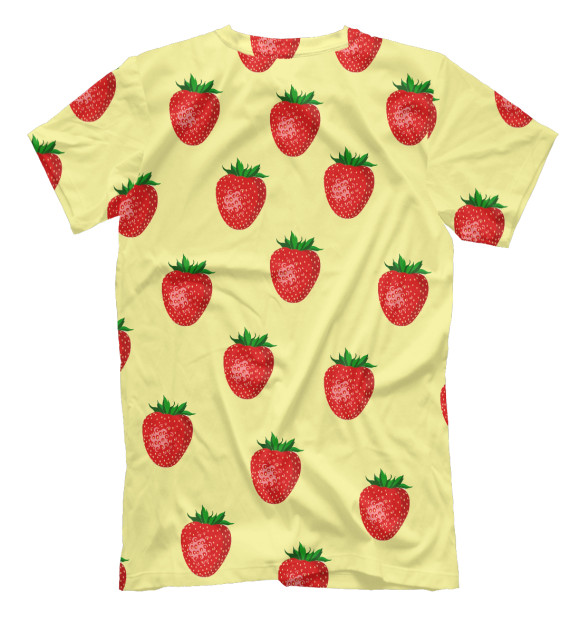 Мужская футболка с изображением Клубника цвета Белый