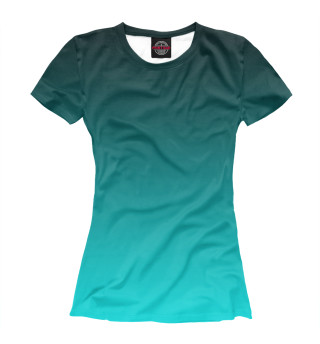 Женская футболка Градиент Голубой в Черный