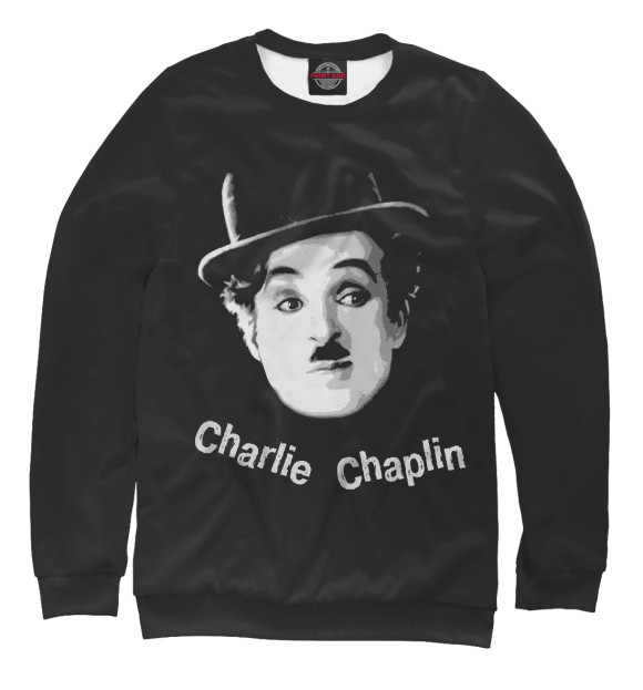 Свитшот для девочек с изображением Charlie Chaplin цвета Белый