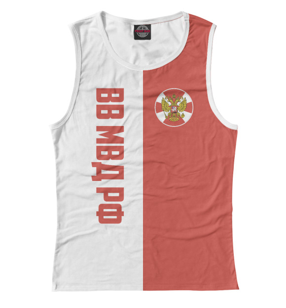 Майка для девочки с притом Внутренние войска цвета Белый Майка для девочки с изображением Внутренние войска цвета Белый