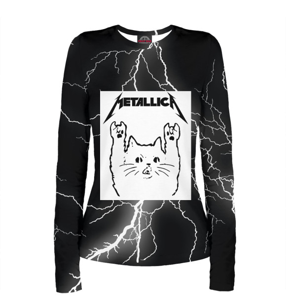 Женский лонгслив с изображением Metallica цвета Белый