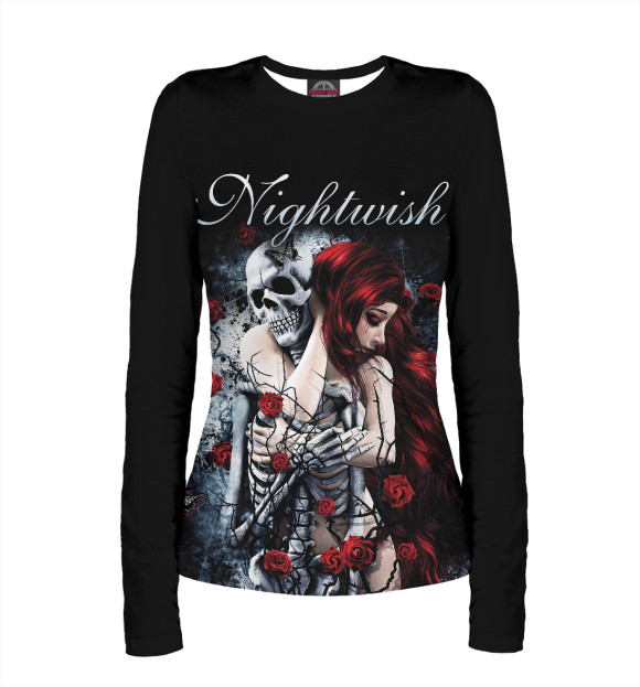 Женский лонгслив с изображением Nightwish цвета Белый