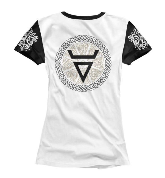 Женская футболка с изображением Славянская символика (Велес) цвета Белый