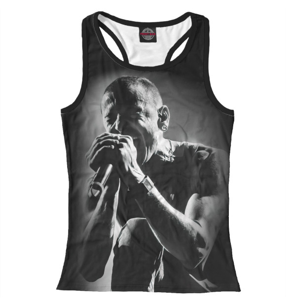 Женская майка-борцовка с притом Linkin Park цвета Белый Женская майка-борцовка с изображением Linkin Park цвета Белый