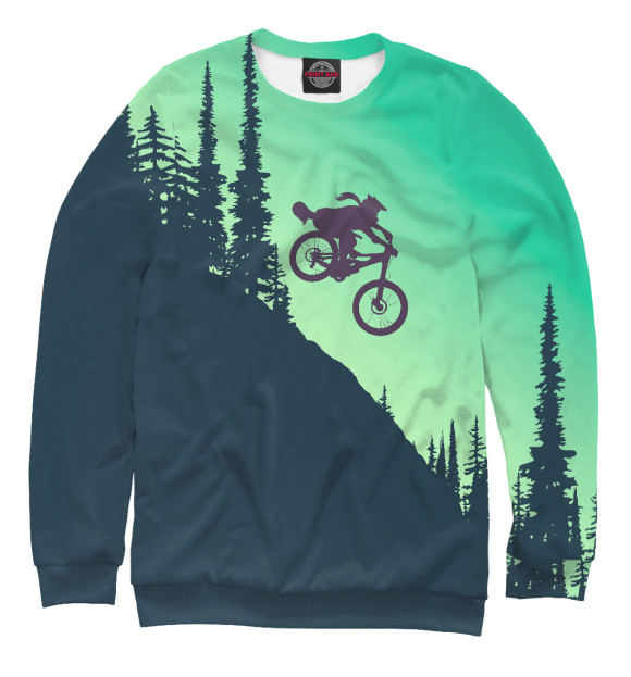 Свитшот для мальчиков с изображением MTB Downhill цвета Белый