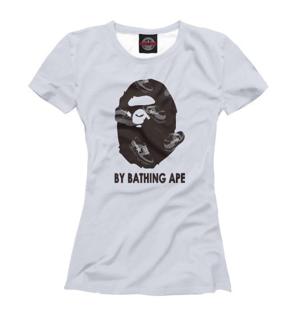 Женская футболка с изображением By Bathing Ape цвета Белый