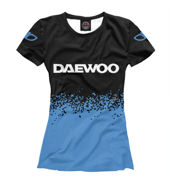 Женская футболка с изображением Daewoo - Paint (Sleeves) цвета Белый