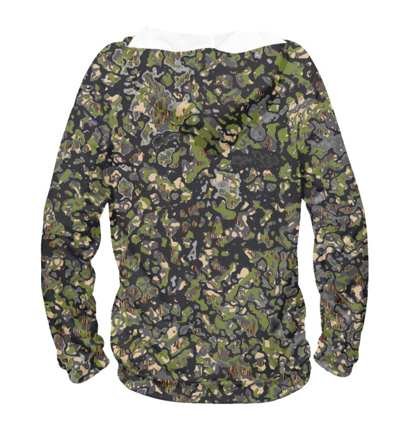 Женское худи с изображением Камуфляж-Абстракция цвета Белый