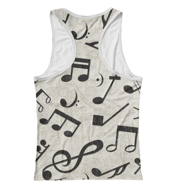 Женская майка-борцовка с притом Ноты (беж) цвета Белый Женская майка-борцовка с изображением Ноты (беж) цвета Белый