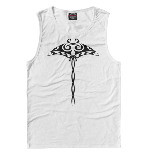 Мужская майка с изображением Мантра маори цвета Белый