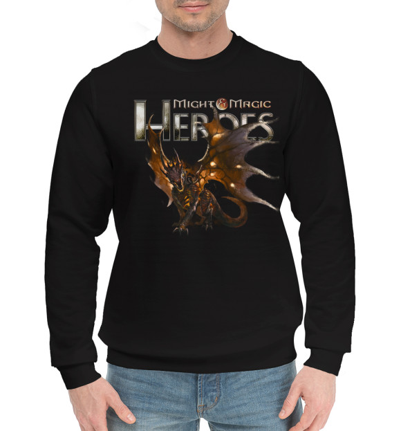 Мужской хлопковый свитшот с изображением Might & Magic Heroes цвета Черный