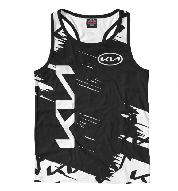 Мужская майка-борцовка с изображением KIA цвета Белый