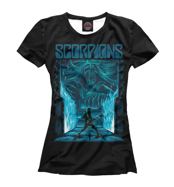 Футболка для девочек с изображением Scorpions цвета Белый