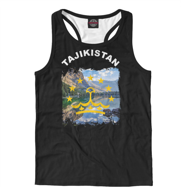 Мужская майка-борцовка с изображением Tajikistan цвета Белый