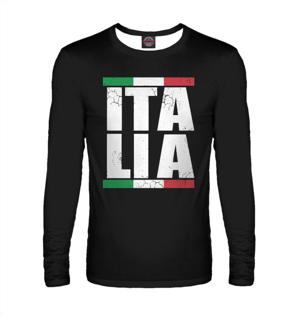 Мужской лонгслив с изображением Italia цвета Белый