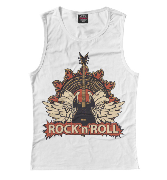 Майка для девочки с изображением Rock'n'roll цвета Белый