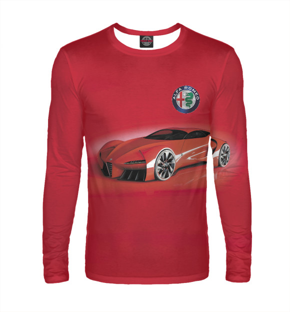 Мужской лонгслив с изображением Alfa Romeo цвета Белый