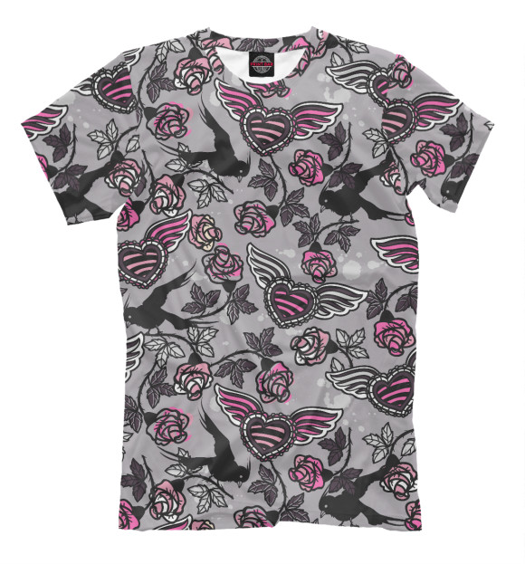 Мужская футболка с изображением Эмо стиль цвета Белый