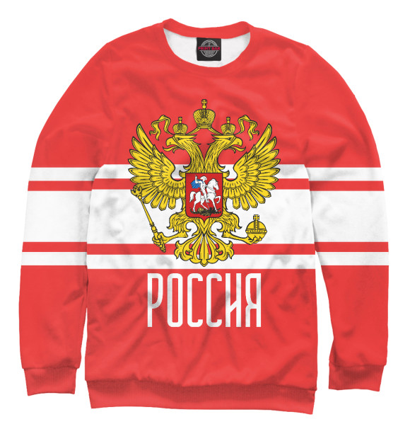 Свитшот для мальчиков с изображением Россия цвета Белый