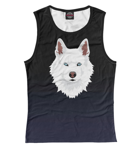 Майка для девочки с изображением White Siberian Husky цвета Белый