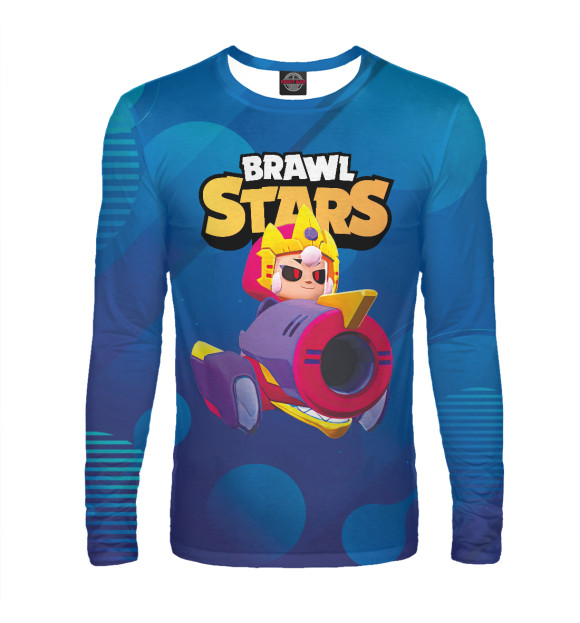 Мужской лонгслив с притом BrawlStars Бонни \ Bonny цвета Белый Мужской лонгслив с изображением BrawlStars Бонни \ Bonny цвета Белый