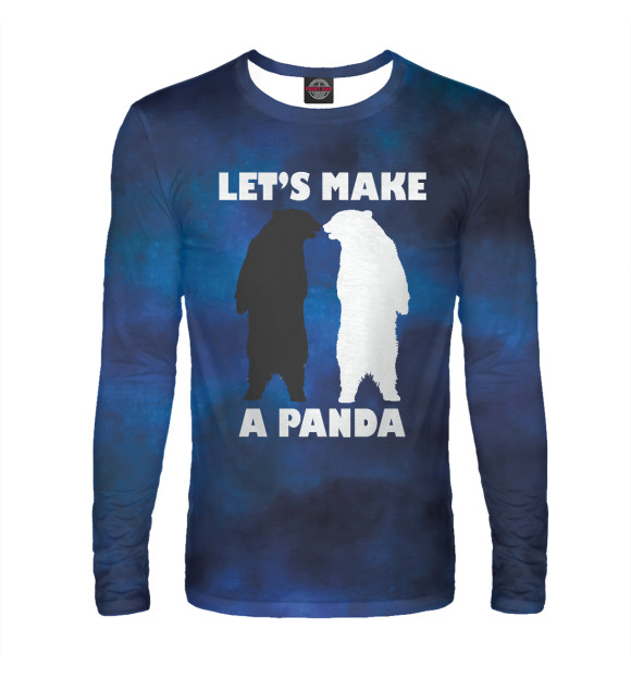 Мужской лонгслив с изображением BLACK BEAR WHITE BEAR цвета Белый