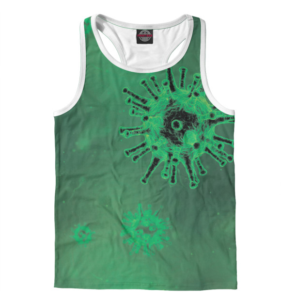 Мужская майка-борцовка с изображением Коронавирус цвета Белый