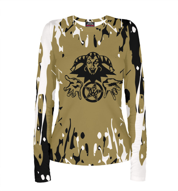 Женский лонгслив с притом Король и Шут цвета Белый Женский лонгслив с изображением Король и Шут цвета Белый