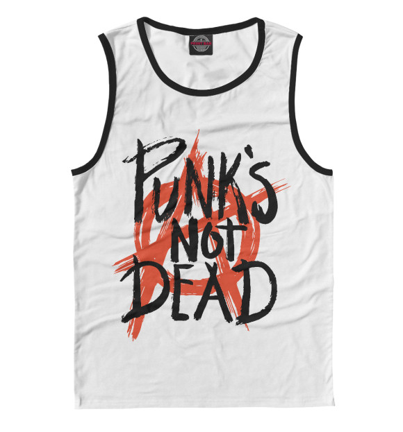 Майка для мальчика с изображением Punk’s Not Dead цвета Белый