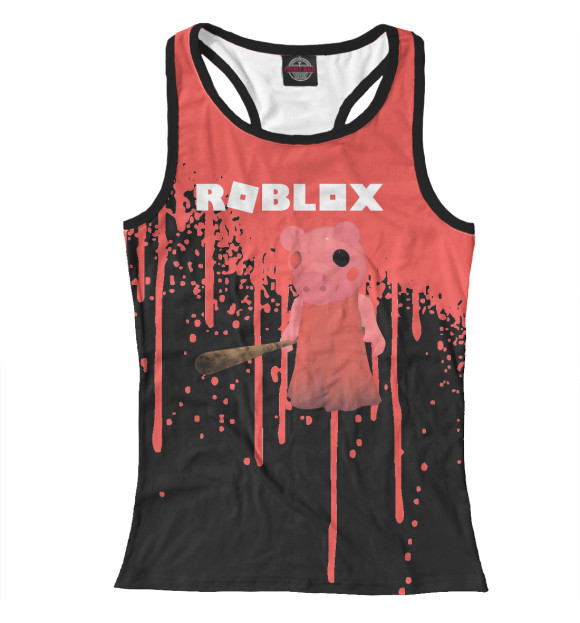 Женская майка-борцовка с изображением Роблокс цвета Белый