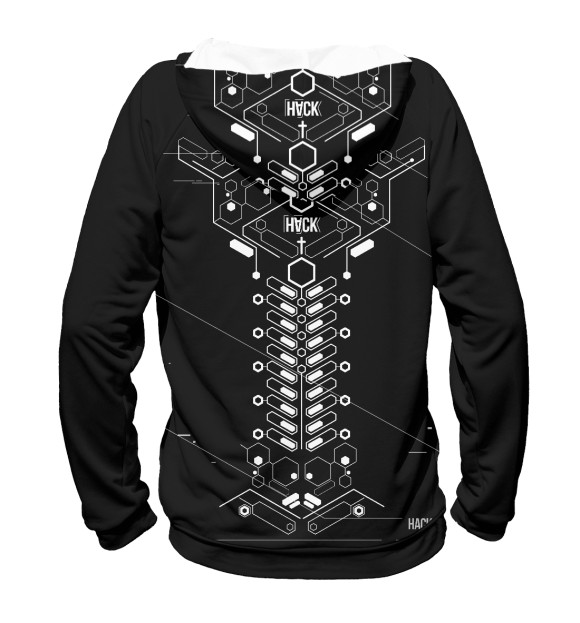 Мужское худи с изображением Cyber Wear цвета Белый