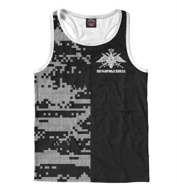 Мужская майка-борцовка с изображением Пограничные Войска цвета Белый