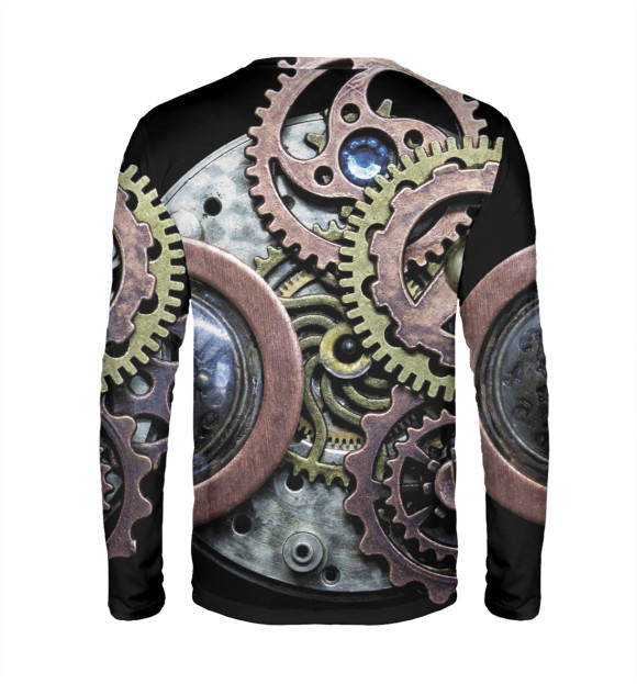 Мужской лонгслив с изображением Mechanical composition / Steampunk цвета Белый