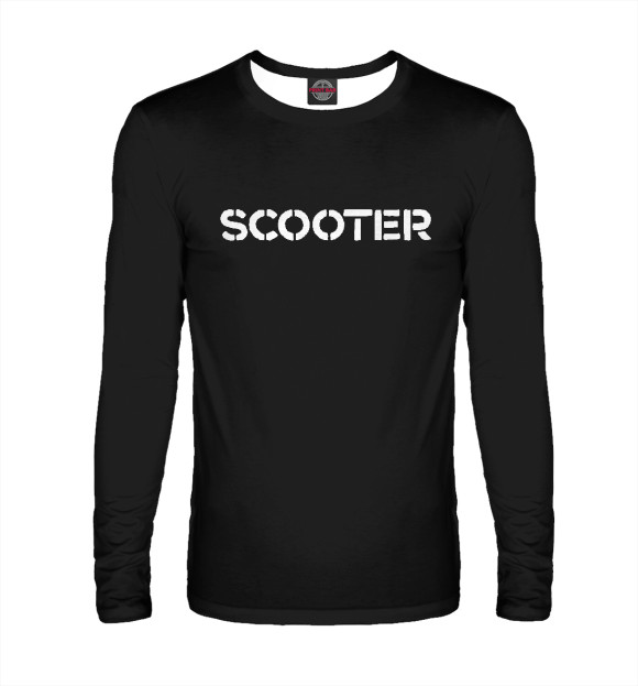 Мужской лонгслив с изображением Scooter цвета Белый