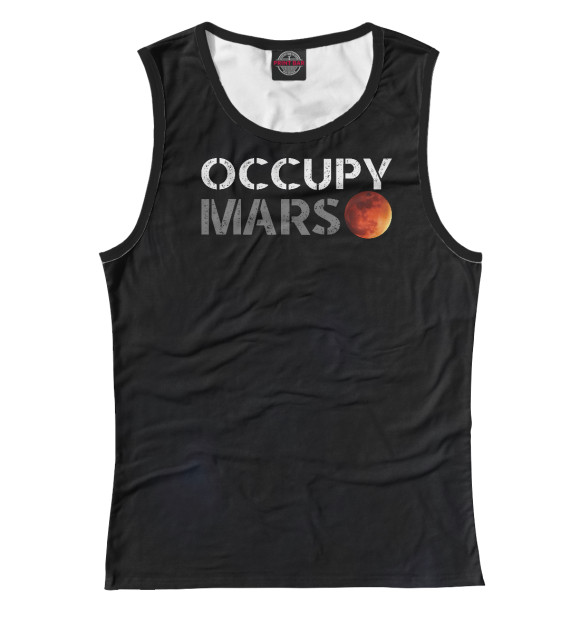 Женская майка с изображением Occupy mars цвета Белый
