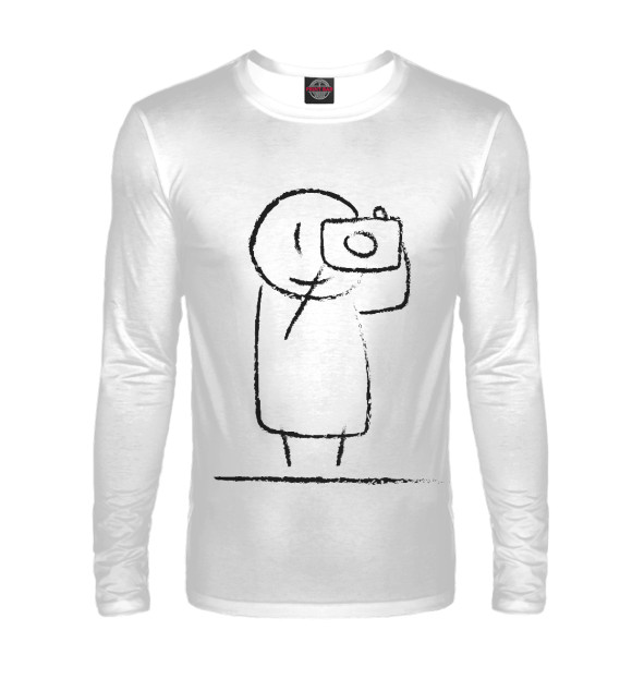 Мужской лонгслив с изображением Фотограф цвета Белый