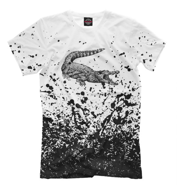 Мужская футболка с изображением Crocodile Hand Drawn цвета Белый
