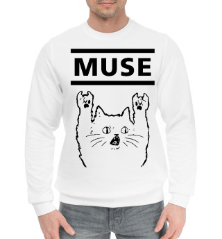 Мужской хлопковый свитшот Muse - Rock Cat