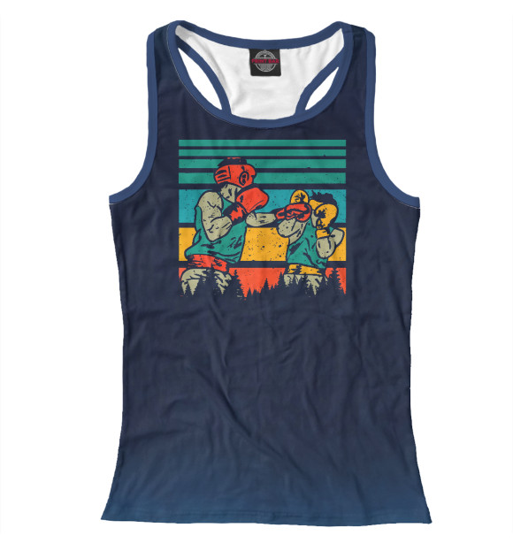 Женская майка-борцовка с изображением Vintage Retro Two Boxers цвета Белый