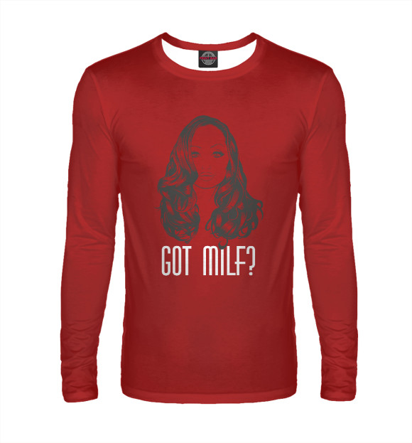 Мужской лонгслив с изображением Got Milf? цвета Белый
