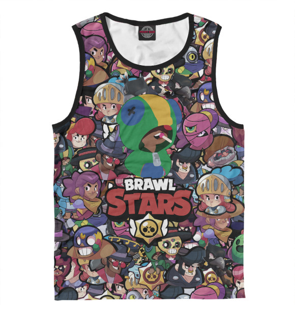 Майка для мальчика с изображением Brawl Stars - Leon цвета Белый