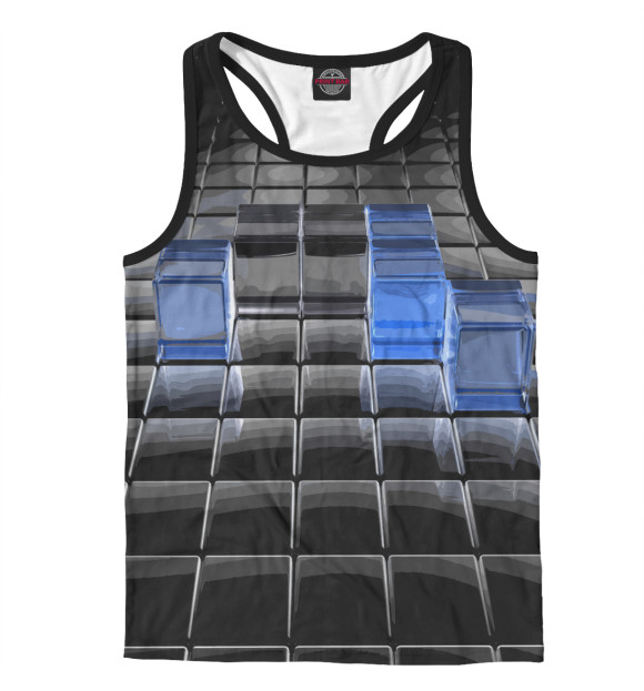 Мужская майка-борцовка с изображением Текстура 3D цвета Белый