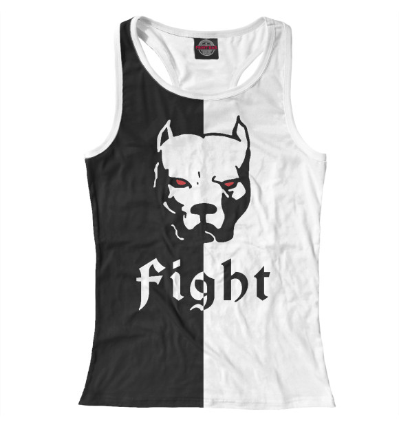 Женская майка-борцовка с изображением Fight цвета Белый
