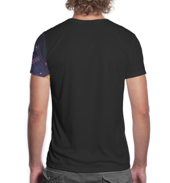 Мужская футболка с изображением Гепард на фоне города цвета Белый