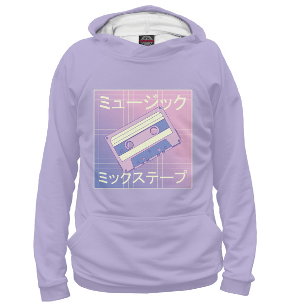 Мужское худи с изображением Vaporwave mixtape цвета Белый