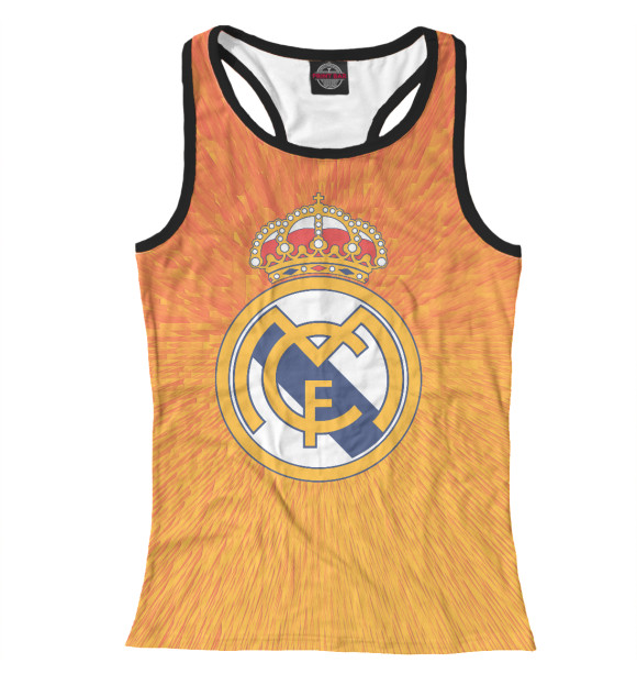 Женская майка-борцовка с изображением Real Madrid цвета Белый