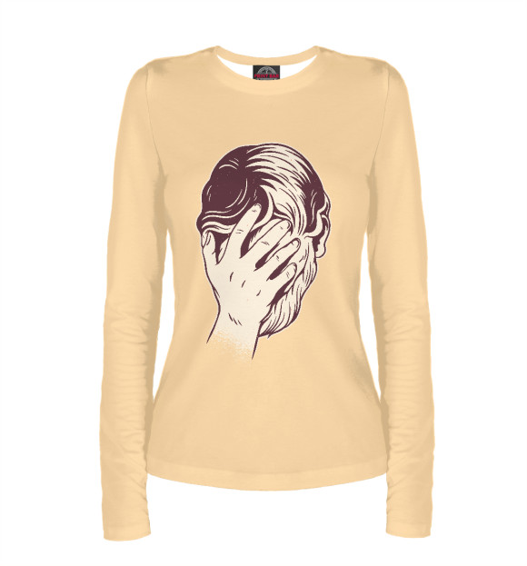 Женский лонгслив с изображением Facepalm цвета Белый