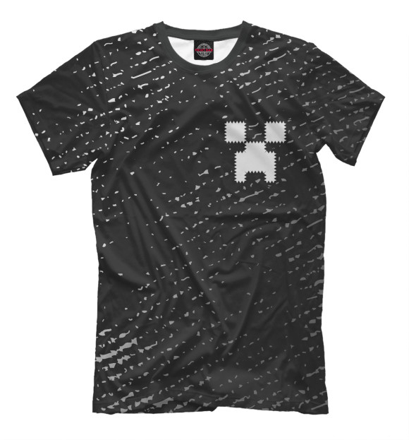 Мужская футболка с изображением Майнкрафт | Гранж цвета Белый