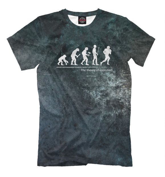 Мужская футболка с изображением The theory of evolution цвета Белый