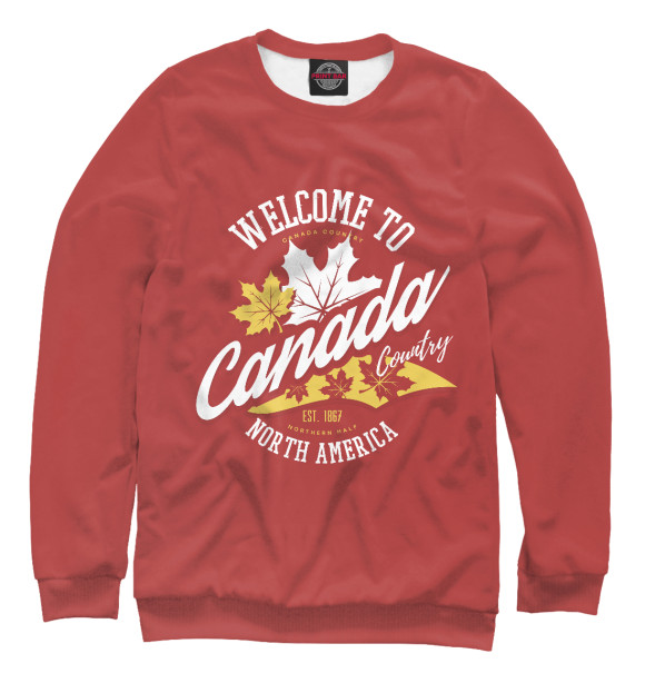 Свитшот для девочек с изображением Канада цвета Белый